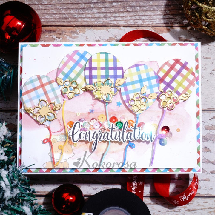 Kokorosa Metal Cutting Dies with Balloons & Flowers