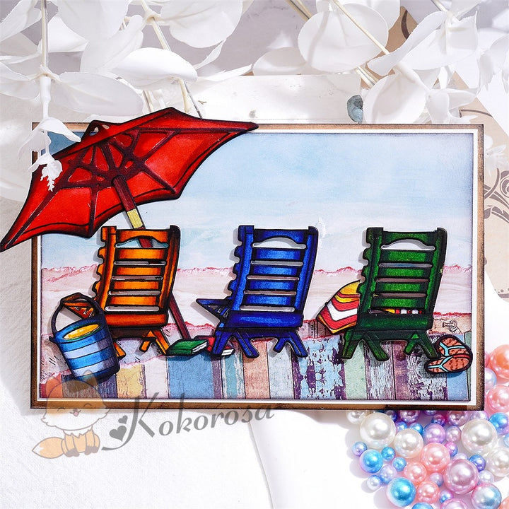Kokorosa Metal Cutting Dies with Beach Wooden Chair