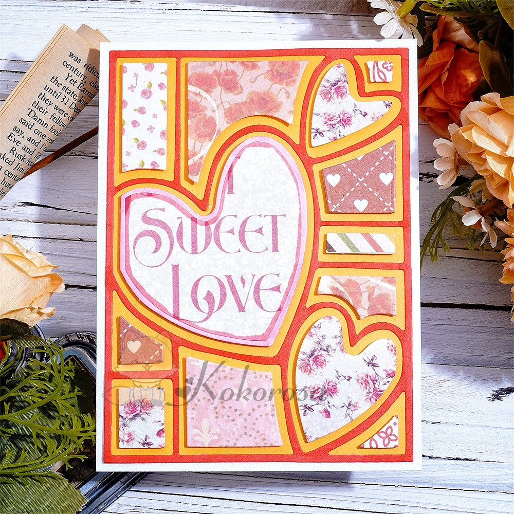 Die Cutting Dies with Big Love Heart Background Board Die Cuts for Card ...