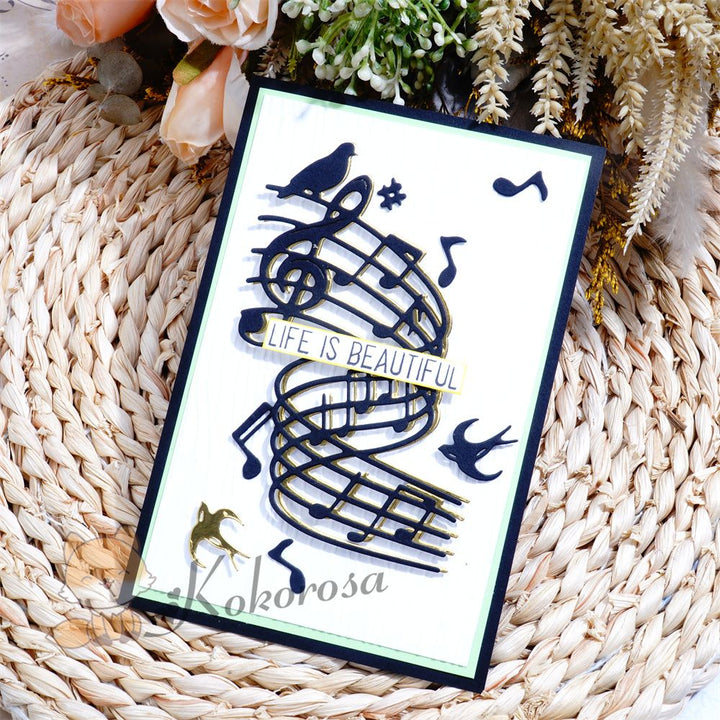 Kokorosa Metal Cutting Dies with Birds Singing on Notes