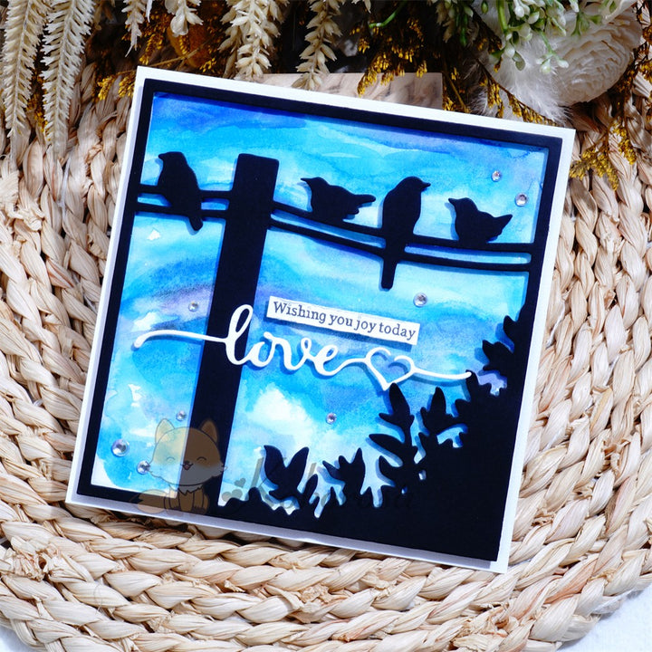 Kokorosa Metal Cutting Dies with Birds on Cable Frame Board