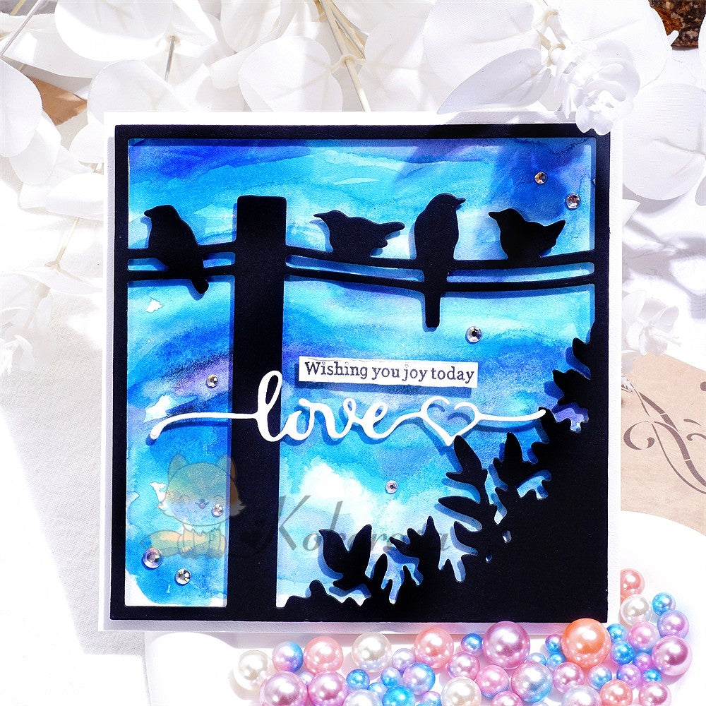 Kokorosa Metal Cutting Dies with Birds on Cable Frame Board