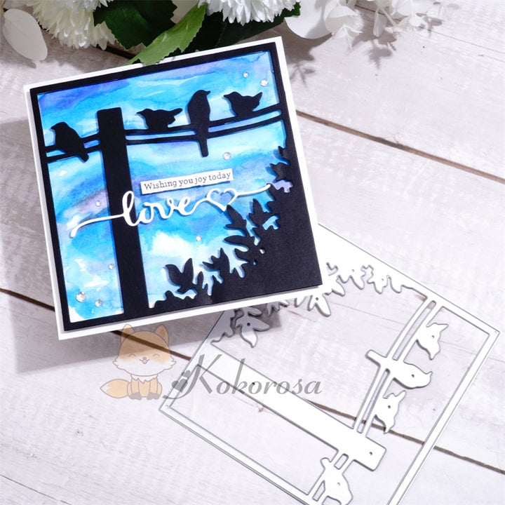 Kokorosa Metal Cutting Dies with Birds on Cable Frame Board