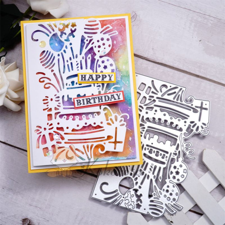 Kokorosa Metal Cutting Dies with Birthday Cake Border