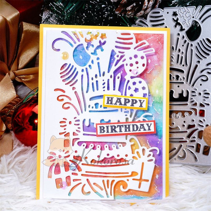 Kokorosa Metal Cutting Dies with Birthday Cake Border