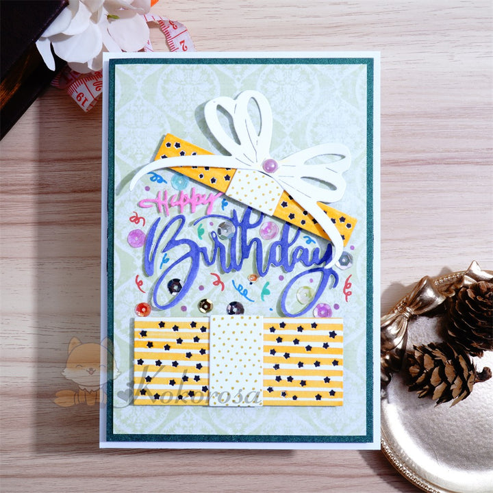 Kokorosa Metal Cutting Dies with Birthday Gift Box