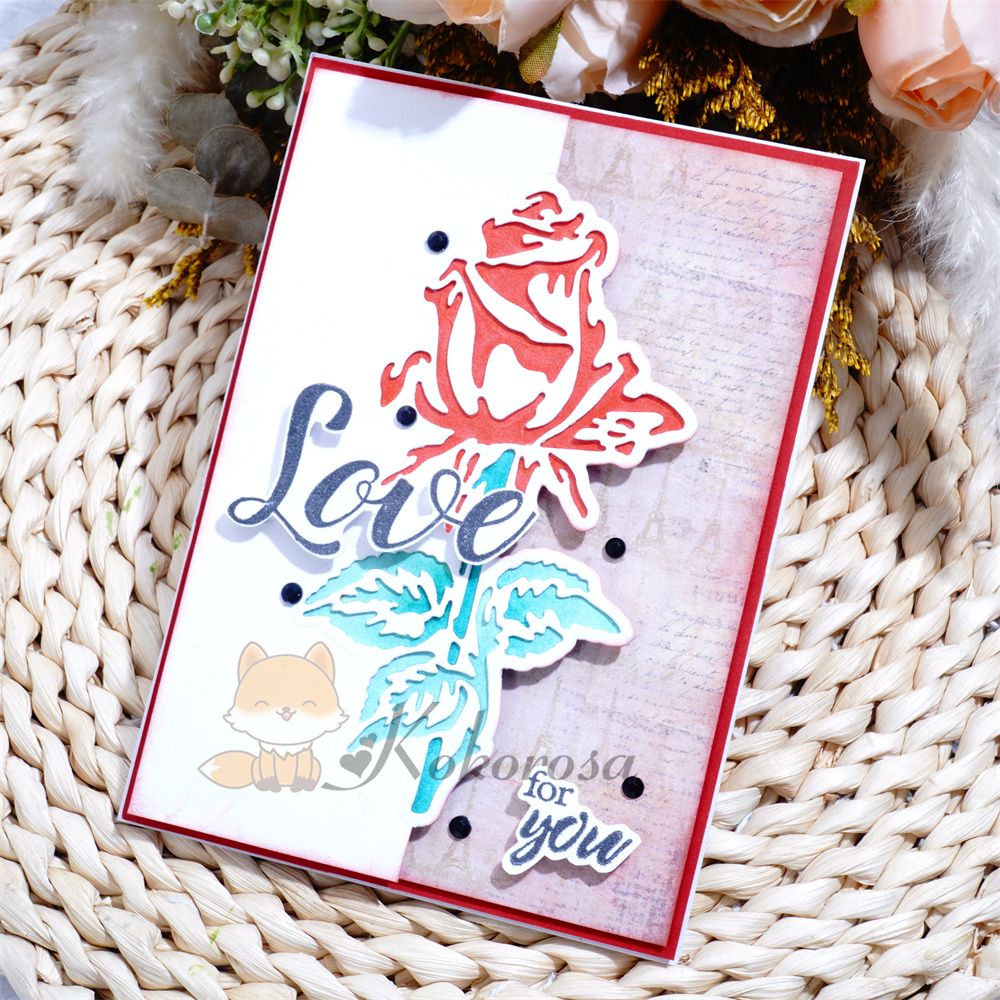 Kokorosa Metal Cutting Dies with Blooming Rose