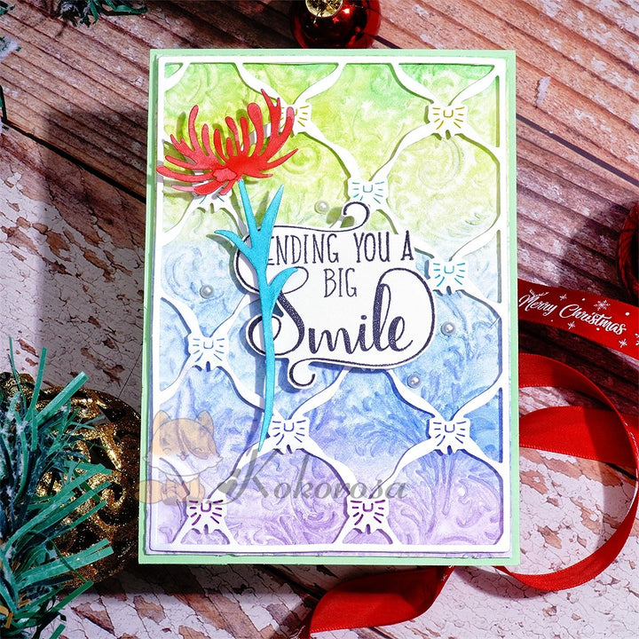 Kokorosa Metal Cutting Dies with Bow Connected Background Board