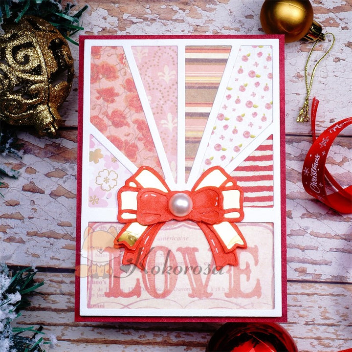 Kokorosa Metal Cutting Dies with Bow Tie & Lines Background Board