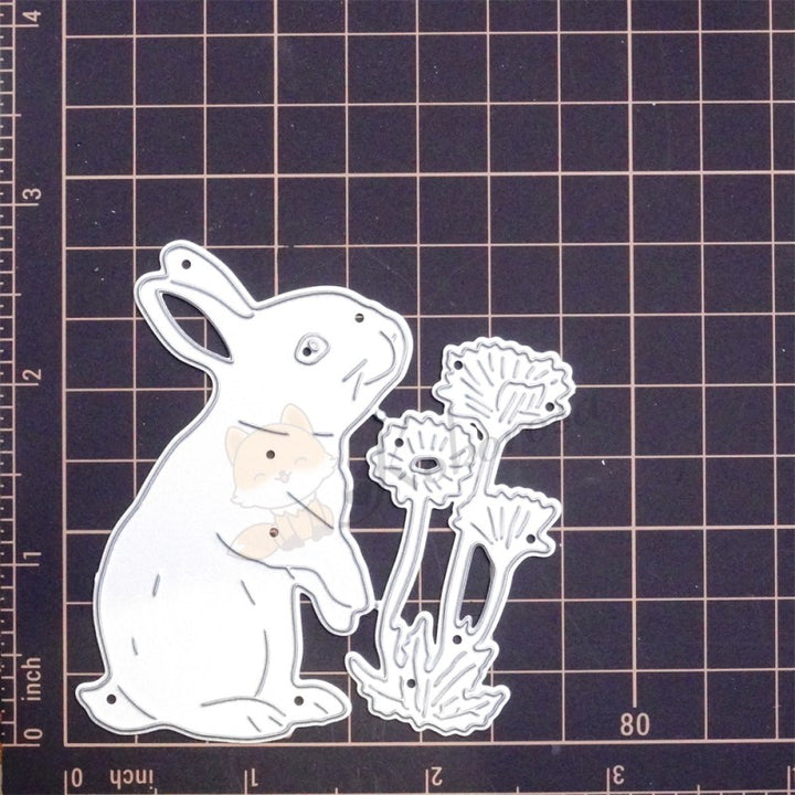 Kokorosa Metal Cutting Dies with Bunny Smelling Flowers