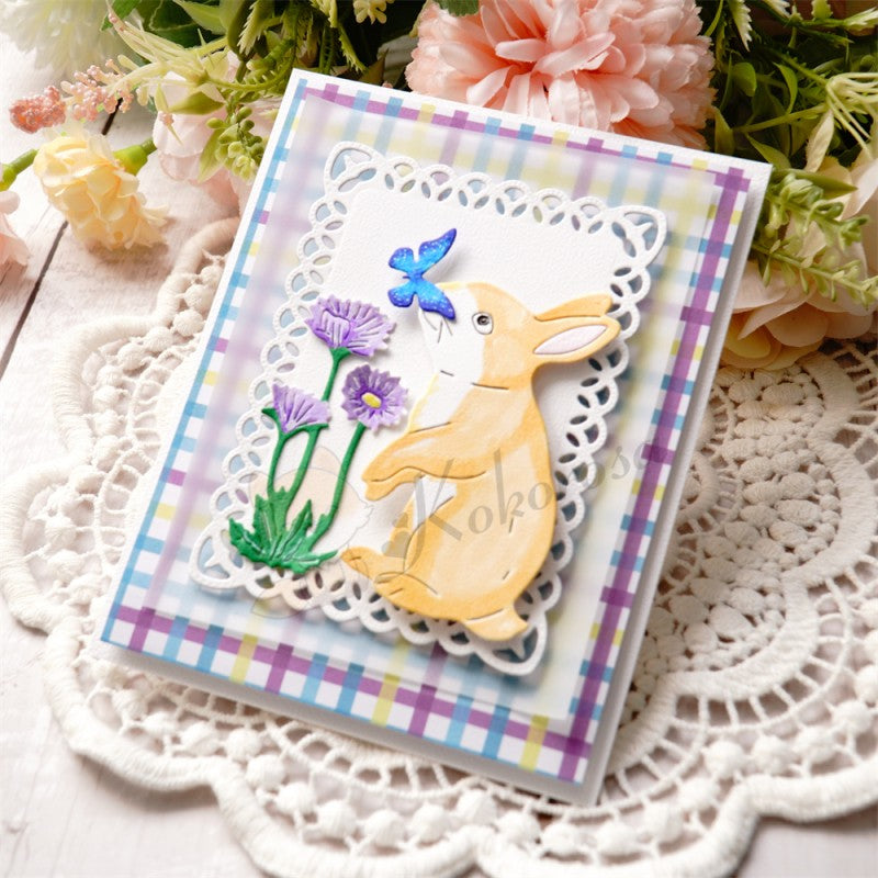 Kokorosa Metal Cutting Dies with Bunny Smelling Flowers
