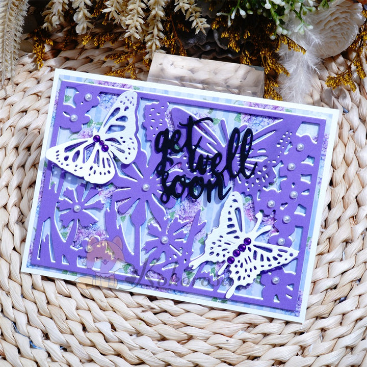 Kokorosa Metal Cutting Dies with Butterflies & Flowers Background Board