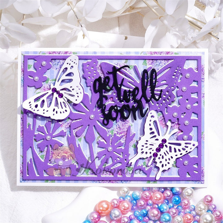 Kokorosa Metal Cutting Dies with Butterflies & Flowers Background Board