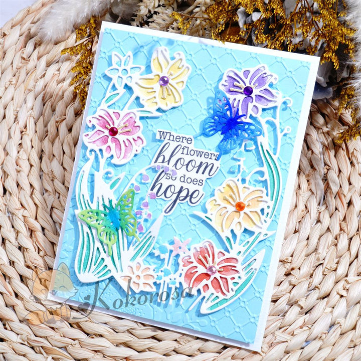 Kokorosa Metal Cutting Dies with Butterfly in Flowers