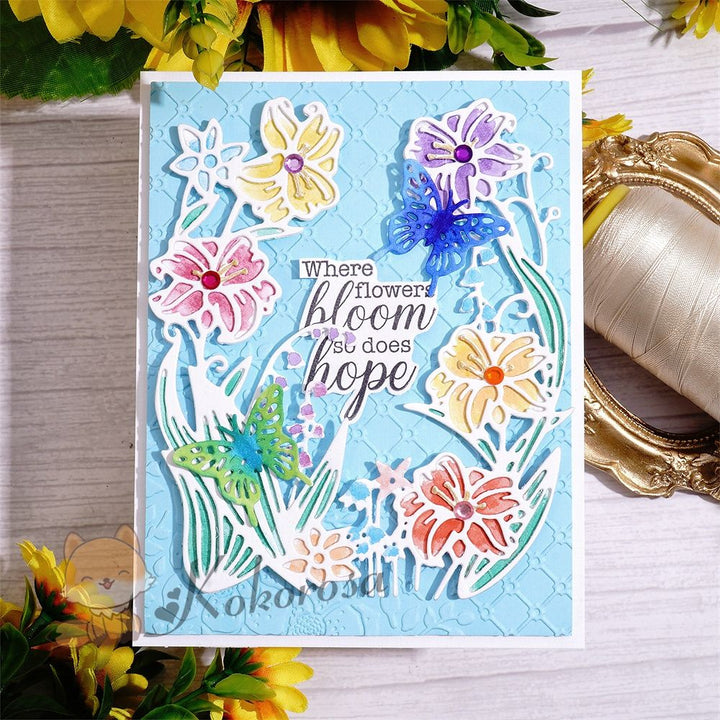 Kokorosa Metal Cutting Dies with Butterfly in Flowers