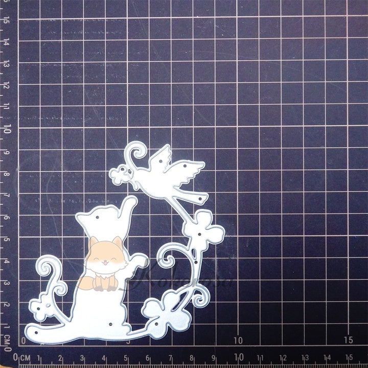 Kokorosa Metal Cutting Dies with Cat Play with Bird Shadow