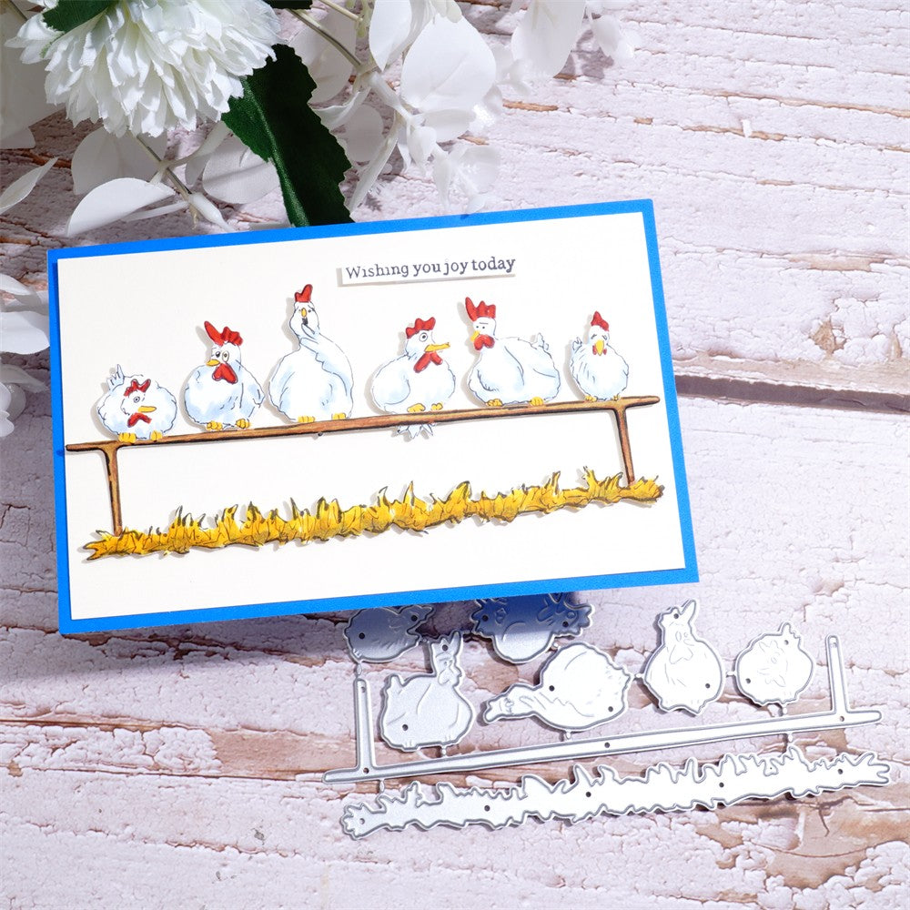 Kokorosa Metal Cutting Dies with Chicken Standing on Fence