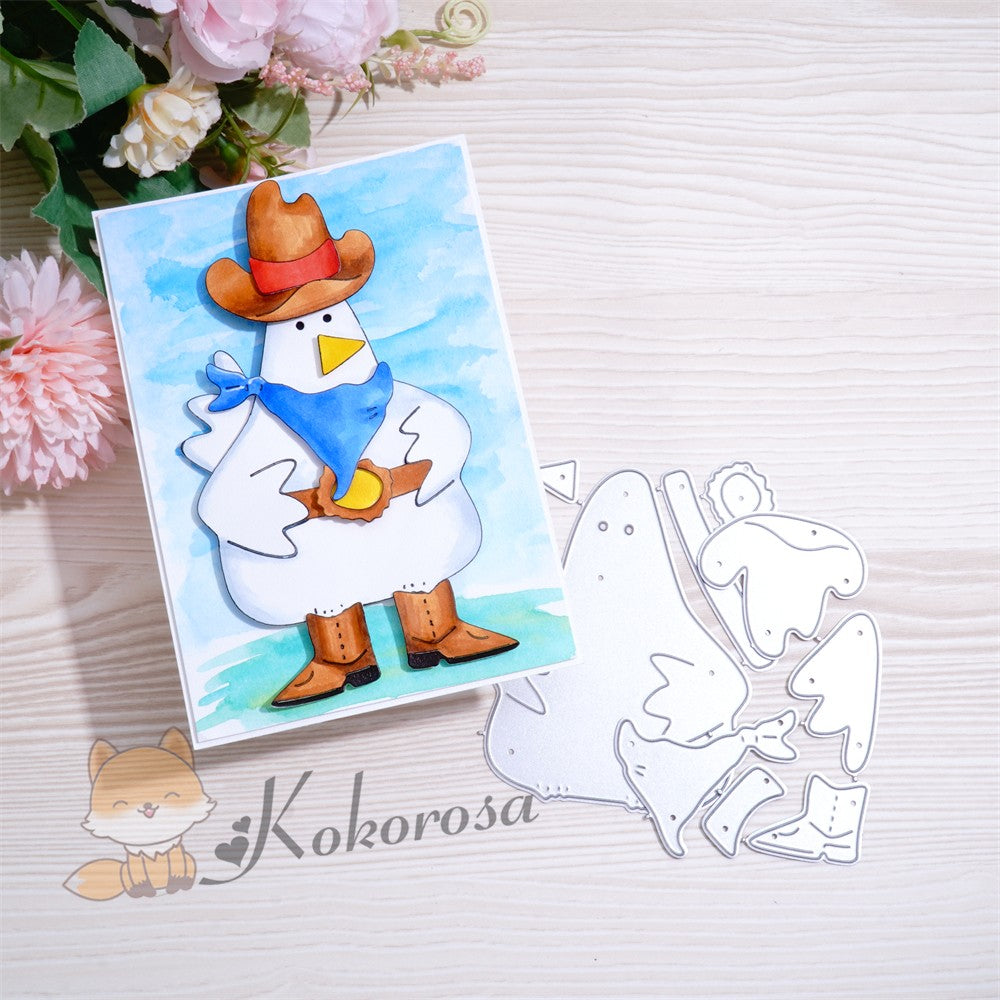 Kokorosa Metal Cutting Dies with Chicken Wearing Hat