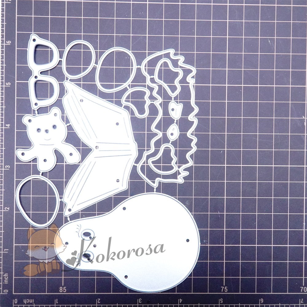 Kokorosa Metal Cutting Dies with Chicken & Bear Reading Book