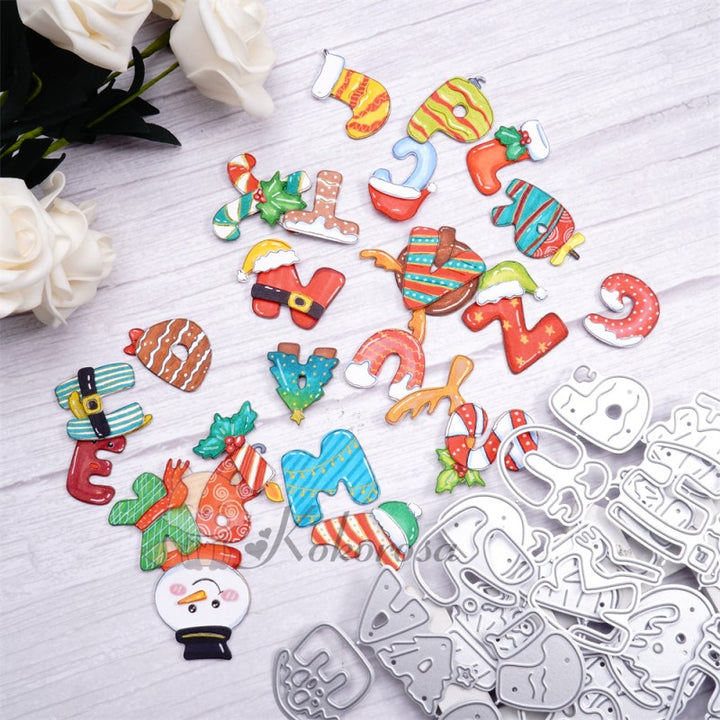 Kokorosa Metal Cutting Dies with Christmas Theme 26 Alphabets