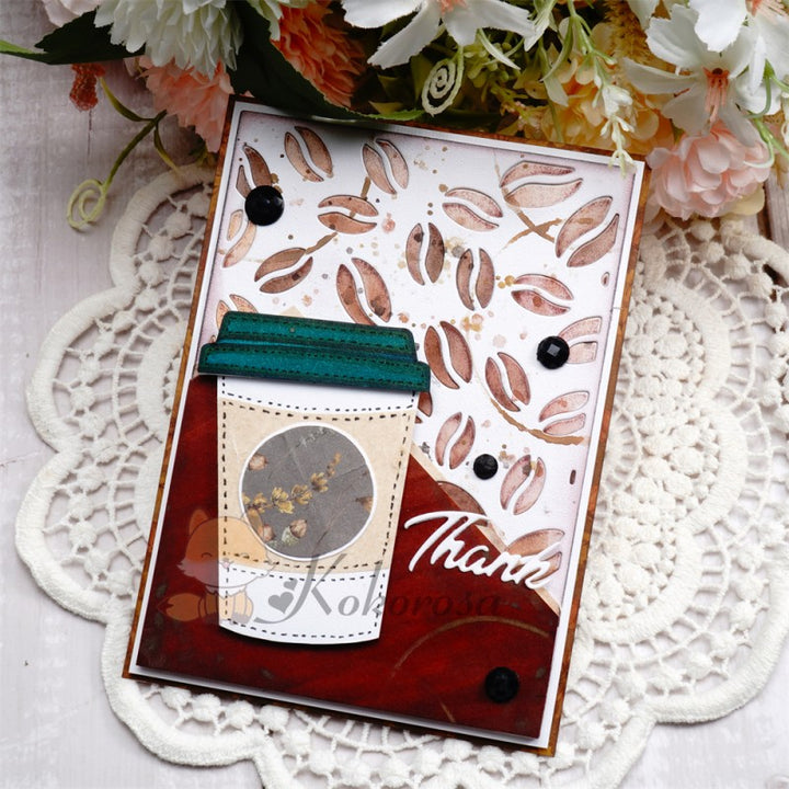 Kokorosa Metal Cutting Dies with Coffee Beans Background Board