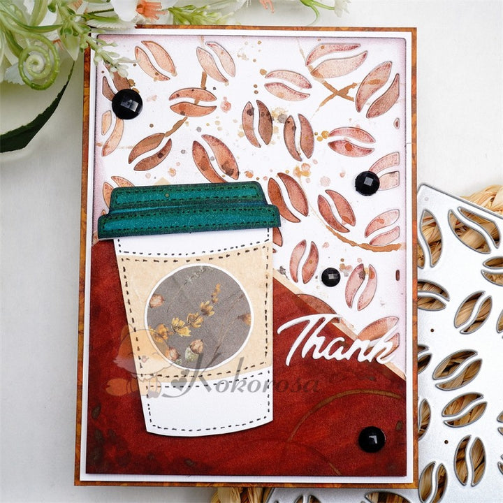 Kokorosa Metal Cutting Dies with Coffee Beans Background Board