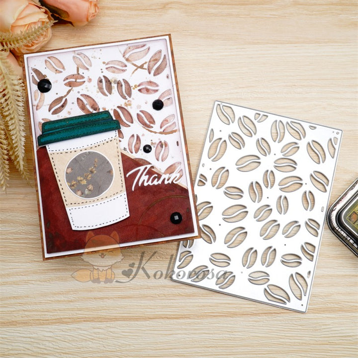 Kokorosa Metal Cutting Dies with Coffee Beans Background Board