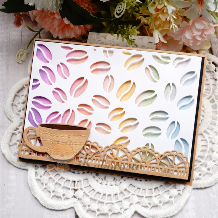 Kokorosa Metal Cutting Dies with Coffee Beans Background Board
