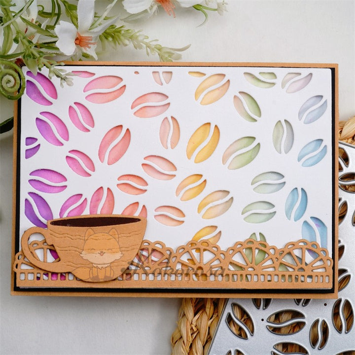 Kokorosa Metal Cutting Dies with Coffee Beans Background Board