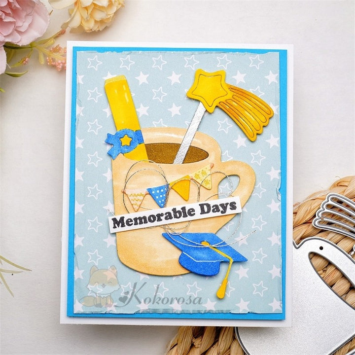 Kokorosa Metal Cutting Dies with Coffee Mug & Stirrer