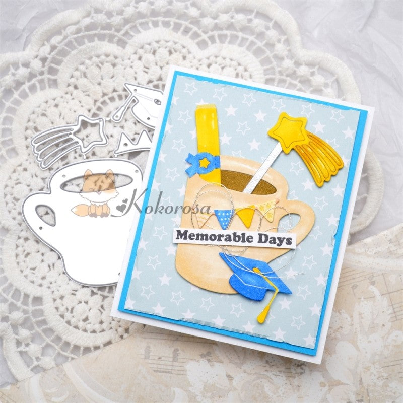 Kokorosa Metal Cutting Dies with Coffee Mug & Stirrer