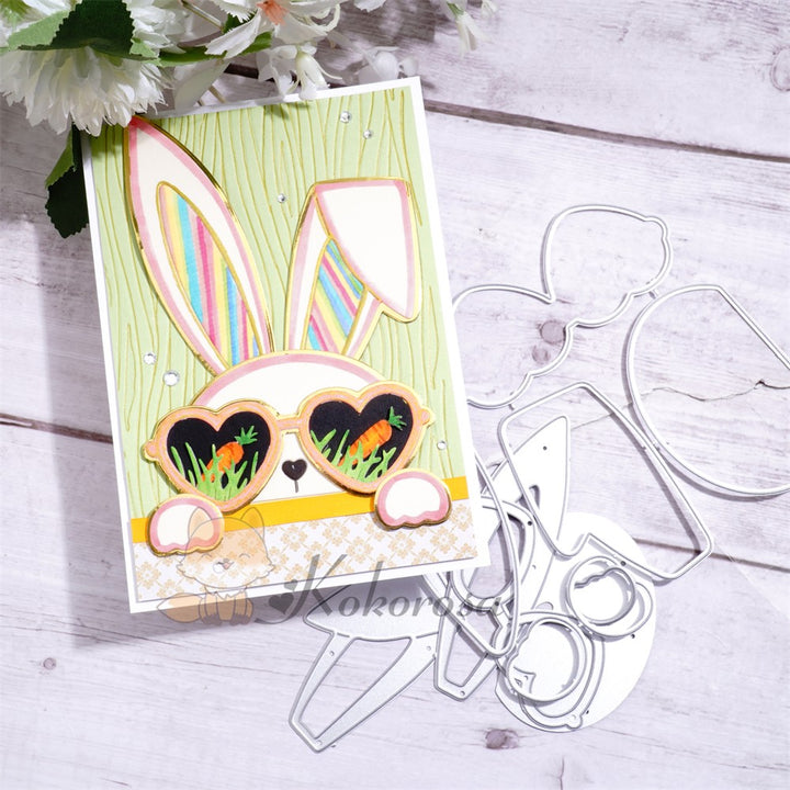Kokorosa Metal Cutting Dies with Cool Bunny Wearing Sunglasses
