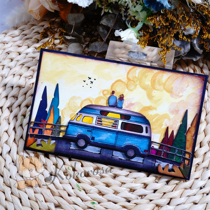 Kokorosa Metal Cutting Dies with Couple Sitting on Van