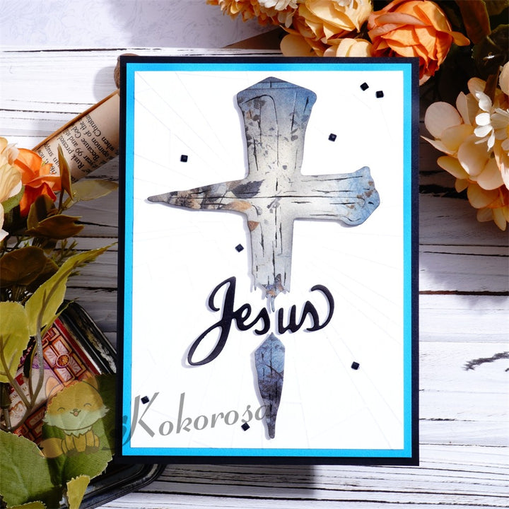 Kokorosa Metal Cutting Dies with Cross & "Jesus" Word