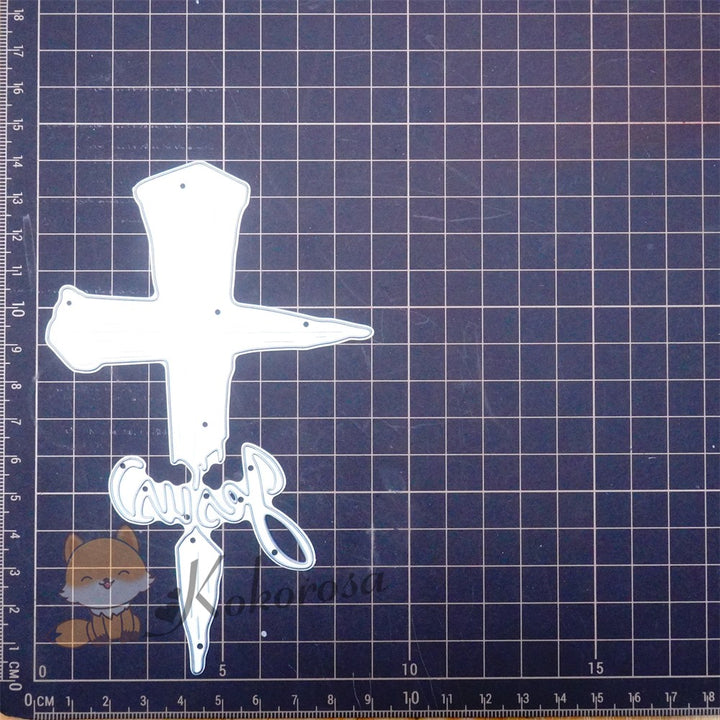 Kokorosa Metal Cutting Dies with Cross & "Jesus" Word