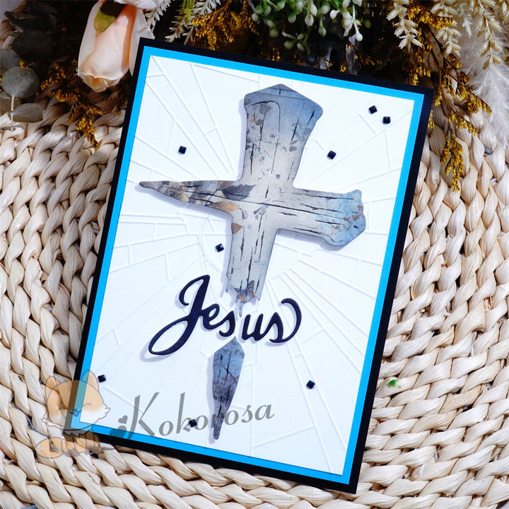 Kokorosa Metal Cutting Dies with Cross & "Jesus" Word
