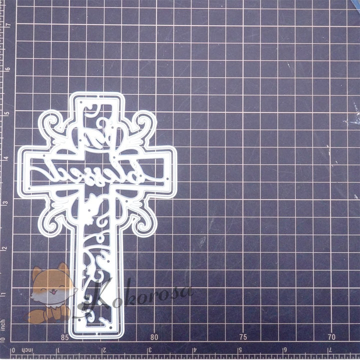 Kokorosa Metal Cutting Dies with Cross & "blessed" Word