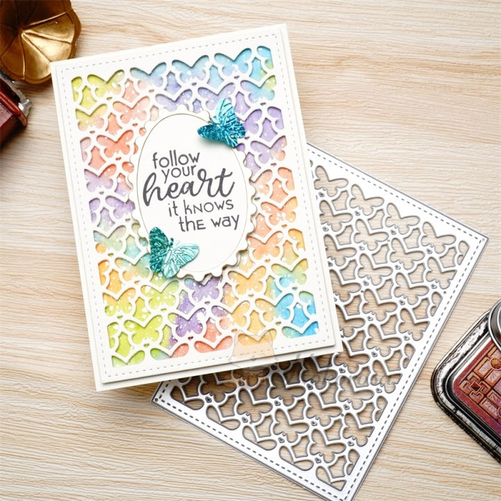 Kokorosa Metal Cutting Dies with Cute Butterfly Pattern Background Board