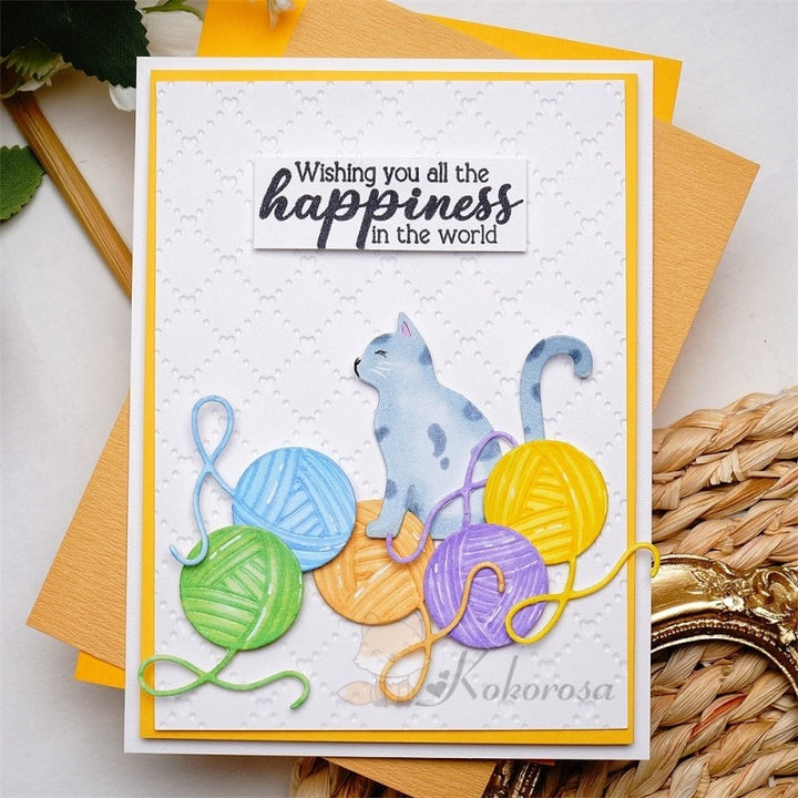 Kokorosa Metal Cutting Dies with Cute Cat & Pompoms