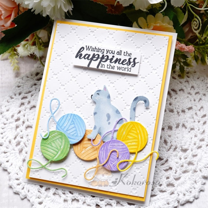 Kokorosa Metal Cutting Dies with Cute Cat & Pompoms
