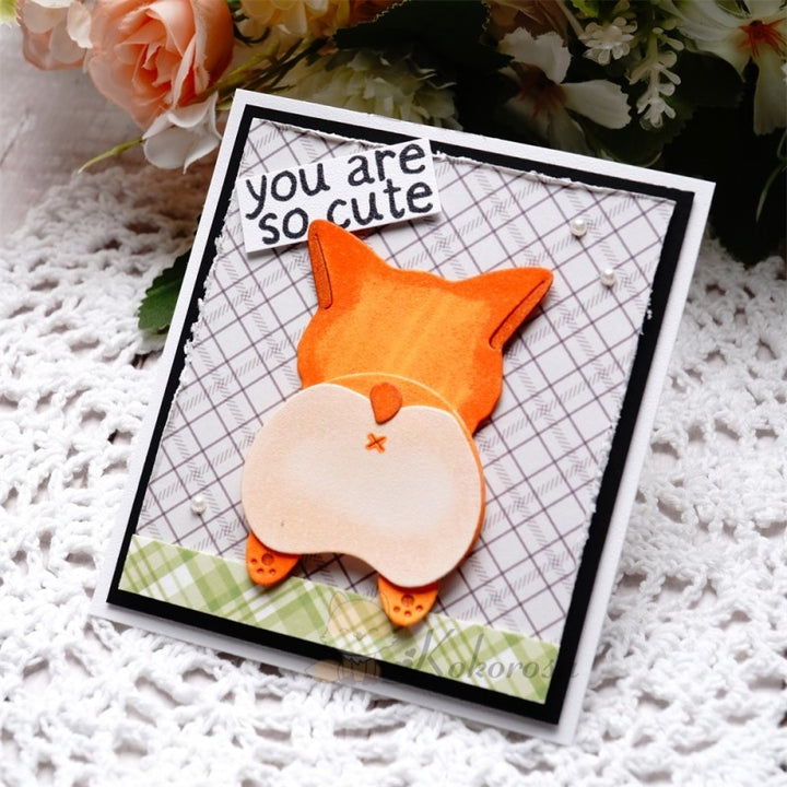Kokorosa Metal Cutting Dies with Cute Corgi Head & Butt