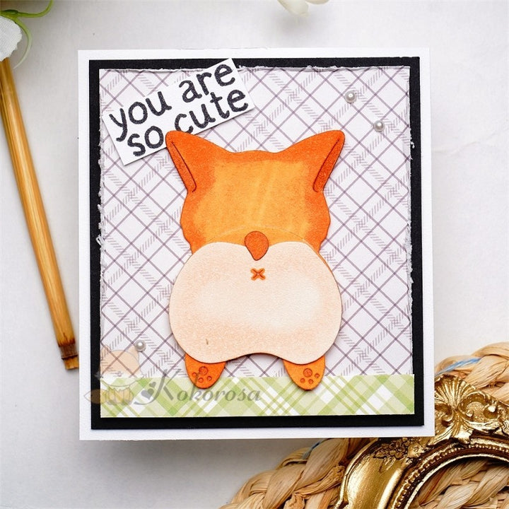 Kokorosa Metal Cutting Dies with Cute Corgi Head & Butt