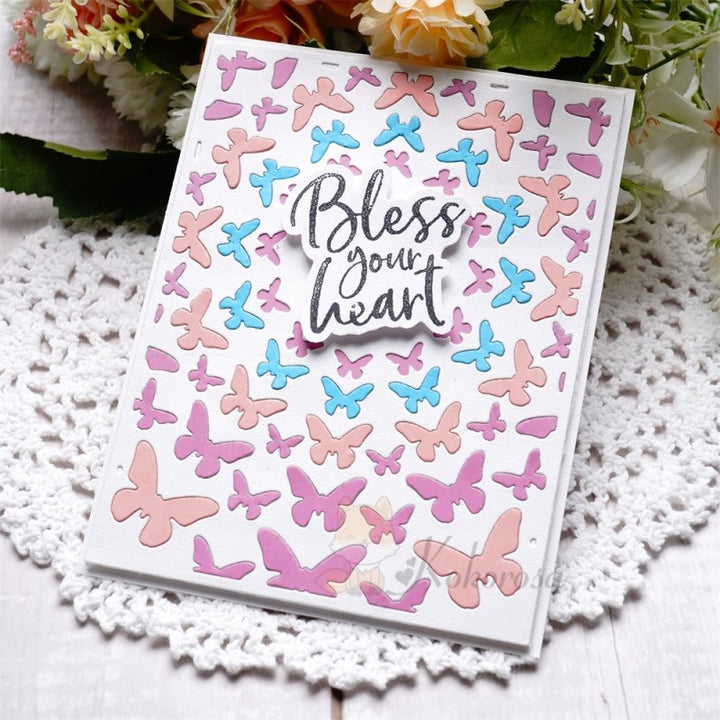 Kokorosa Metal Cutting Dies with Cute Hollow Butterflies Background Board