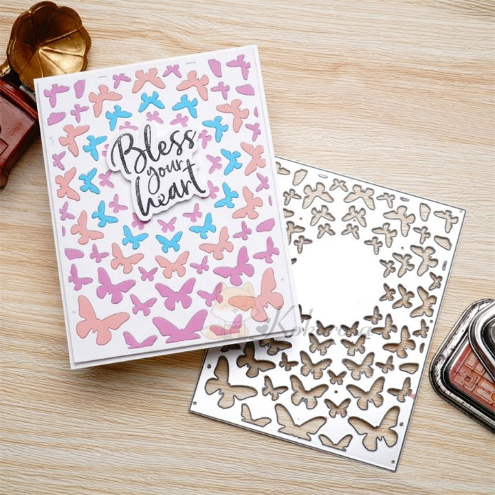 Kokorosa Metal Cutting Dies with Cute Hollow Butterflies Background Board