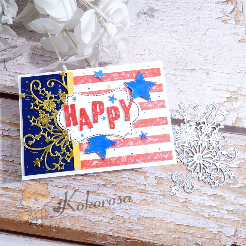 Kokorosa Metal Cutting Dies with Daisy and Star Border