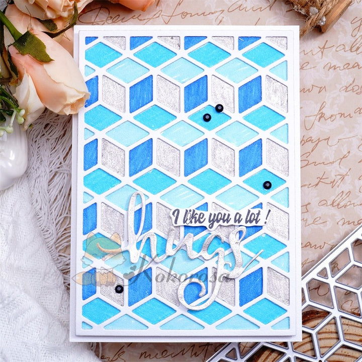 Kokorosa Metal Cutting Dies with Diamond Shaped Background Board