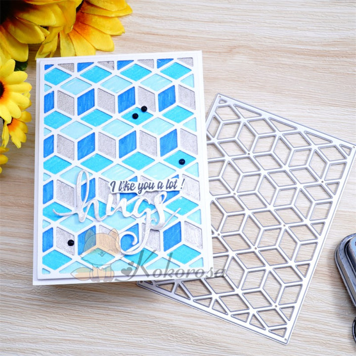 Kokorosa Metal Cutting Dies with Diamond Shaped Background Board