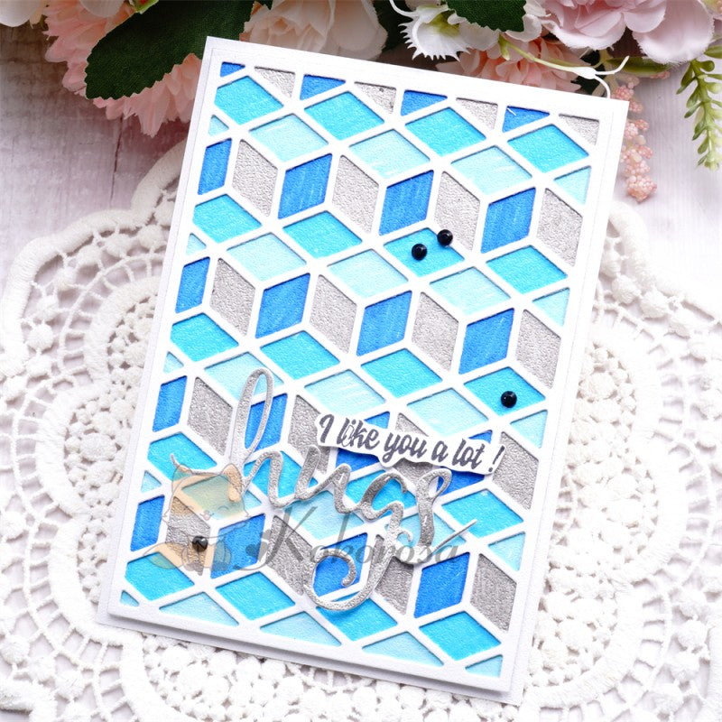 Kokorosa Metal Cutting Dies with Diamond Shaped Background Board