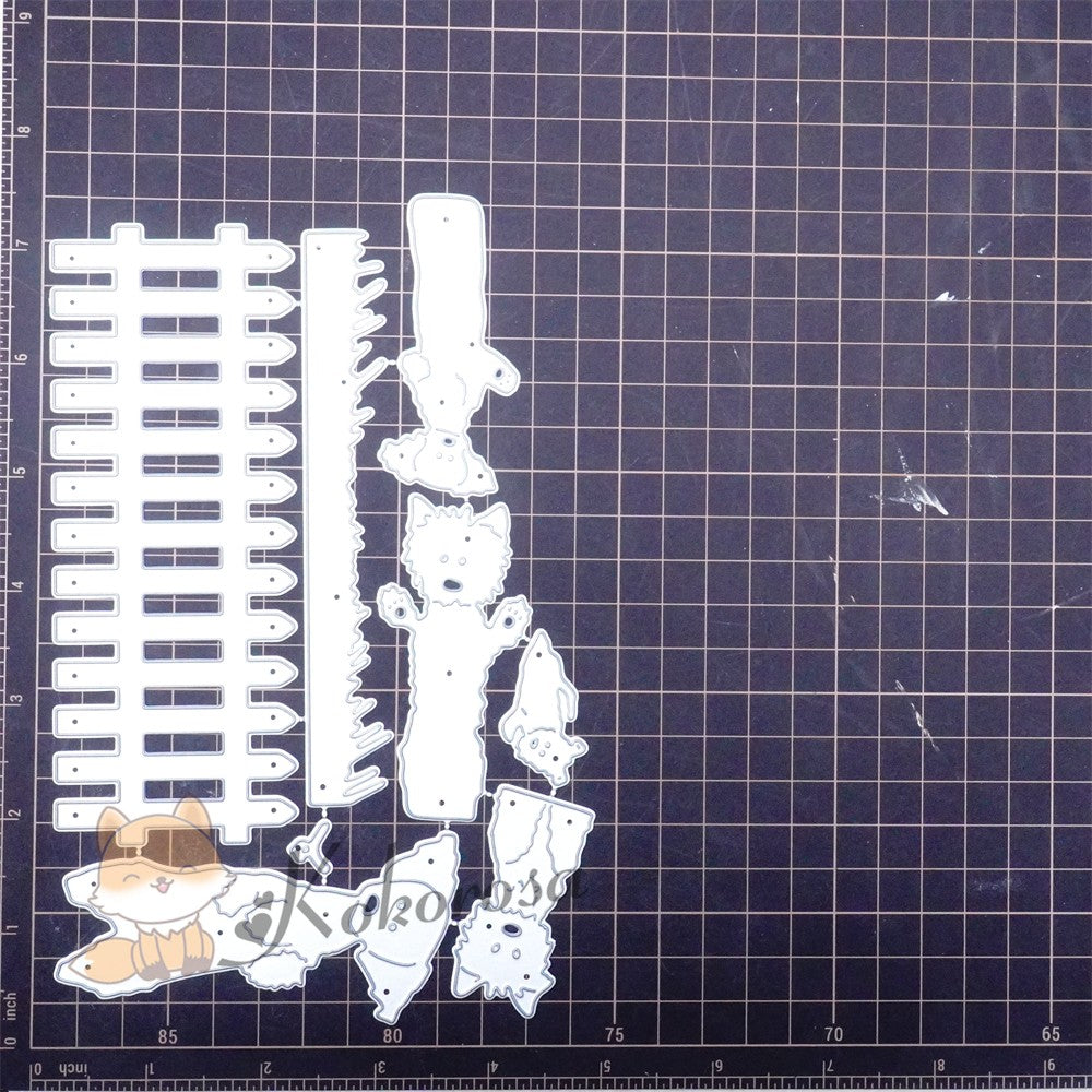 Kokorosa Metal Cutting Dies with Dogs Behind Fence