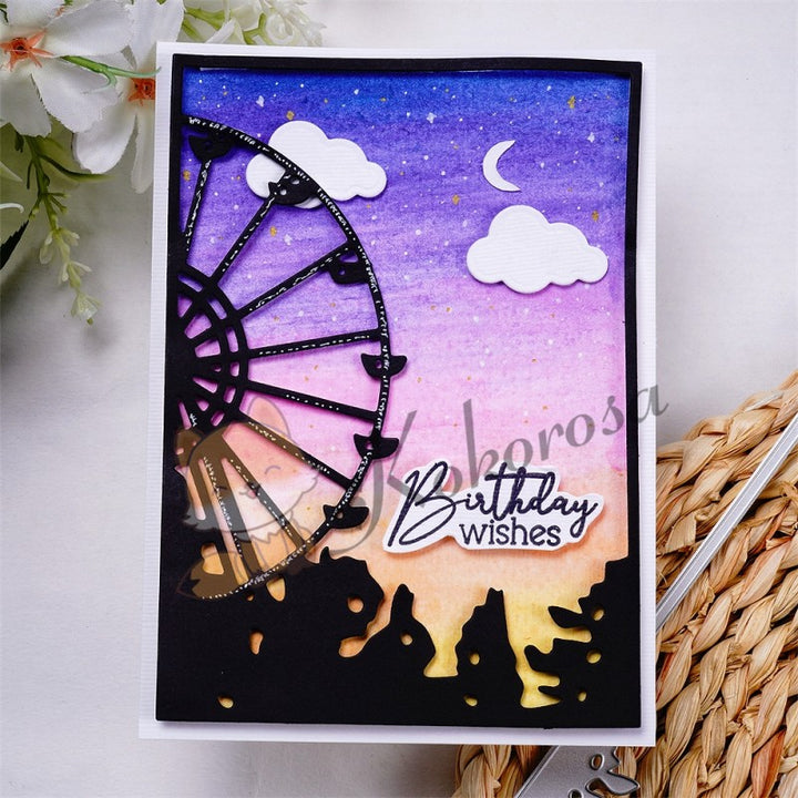 Kokorosa Metal Cutting Dies with Ferris Wheel Background Board